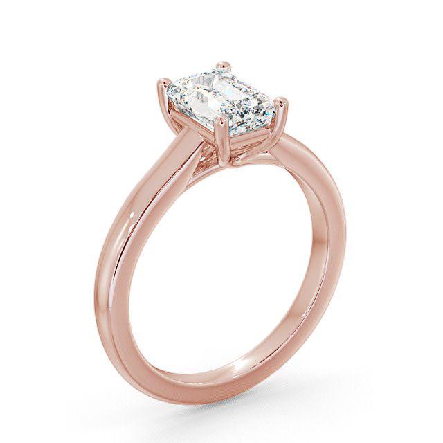 Emerald Diamond Engagement Ring 9K Rose Gold Solitaire - Roxanna ENEM11_RG_HAND