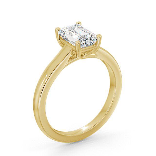 Emerald Diamond Engagement Ring 18K Yellow Gold Solitaire - Roxanna ENEM11_YG_HAND