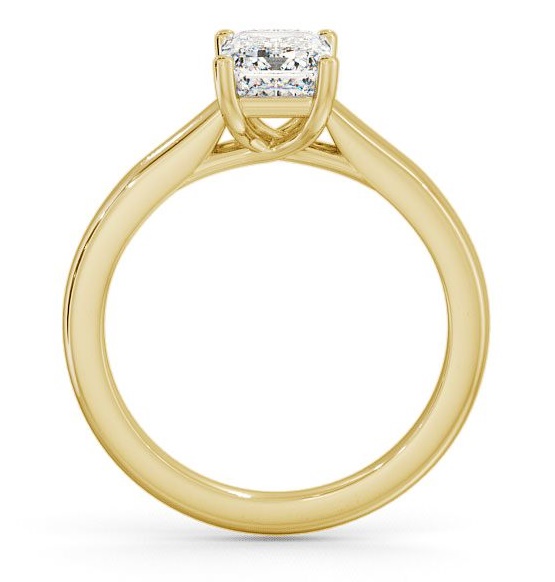 Emerald Diamond Trellis Style Engagement Ring 9K Yellow Gold Solitaire ENEM11_YG_THUMB1 