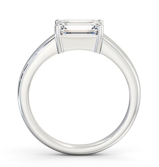 Emerald Diamond East West Design Engagement Ring Palladium Solitaire ENEM13_WG_THUMB1