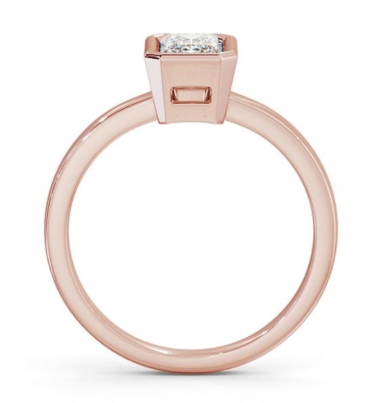 Emerald Diamond Open Bezel Engagement Ring 18K Rose Gold Solitaire ENEM15_RG_THUMB1