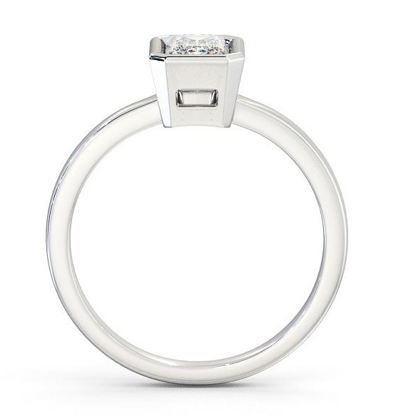 Emerald Diamond Open Bezel Engagement Ring 18K White Gold Solitaire ENEM15_WG_THUMB1