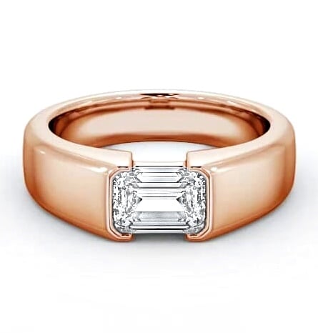 Emerald Diamond Tension East West Design Ring 18K Rose Gold Solitaire ENEM16_RG_THUMB2 