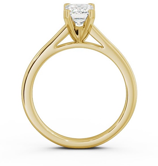 Emerald Diamond 4 Prong Engagement Ring 9K Yellow Gold Solitaire ENEM19_YG_THUMB1 