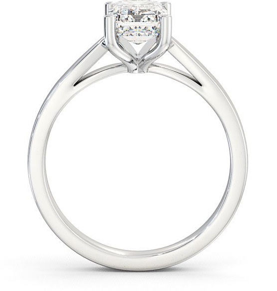 Emerald Diamond Tapered Band Engagement Ring 18K White Gold Solitaire ENEM1_WG_thumb1.jpg 