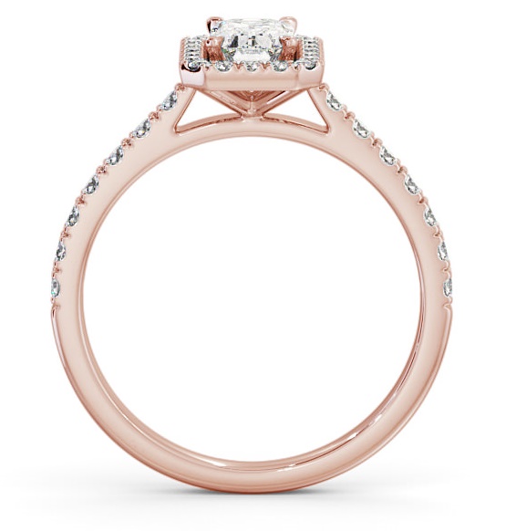 Halo Emerald Diamond Classic Engagement Ring 18K Rose Gold ENEM21_RG_THUMB1 