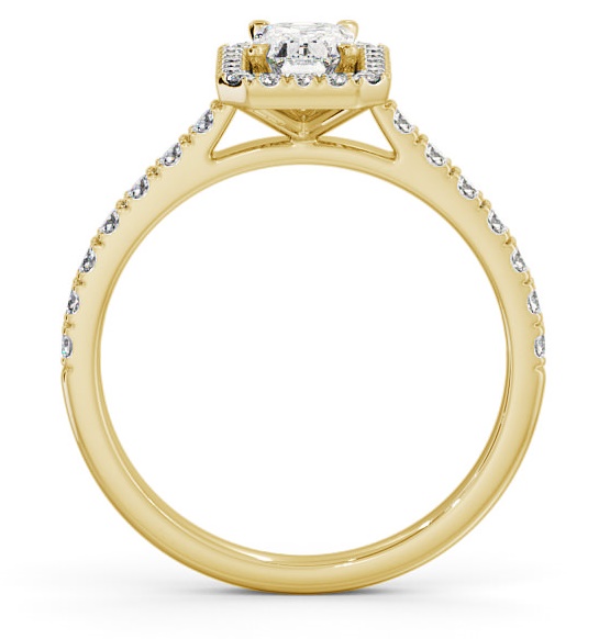 Halo Emerald Diamond Classic Engagement Ring 9K Yellow Gold ENEM21_YG_THUMB1 