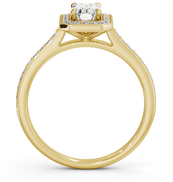 Halo Emerald Diamond Traditional Engagement Ring 18K Yellow Gold ENEM22_YG_THUMB1 