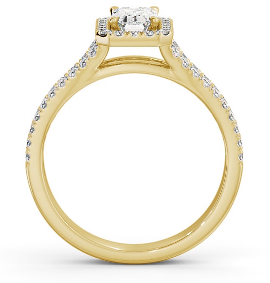 Halo Emerald Diamond Split Band Engagement Ring 18K Yellow Gold ENEM23_YG_THUMB1 