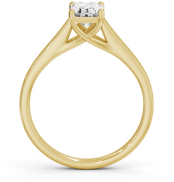 Emerald Diamond Trellis Design Ring 9K Yellow Gold Solitaire ENEM24_YG_THUMB1 
