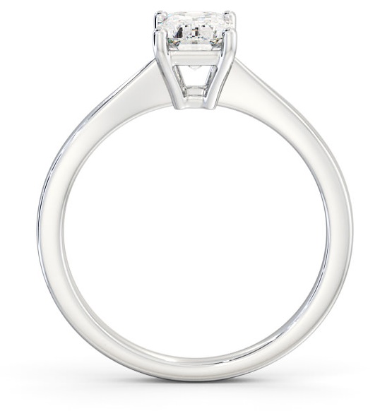 Emerald Diamond Pinched Band Engagement Ring Palladium Solitaire ENEM25_WG_THUMB1
