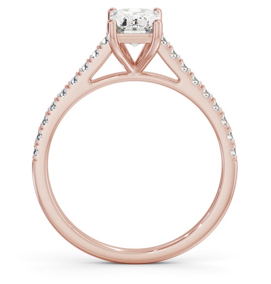 Emerald Diamond 4 Prong Engagement Ring 18K Rose Gold Solitaire ENEM28_RG_THUMB1 