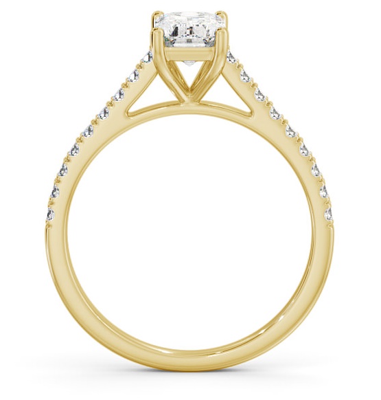 Emerald Diamond 4 Prong Engagement Ring 18K Yellow Gold Solitaire ENEM28_YG_THUMB1 