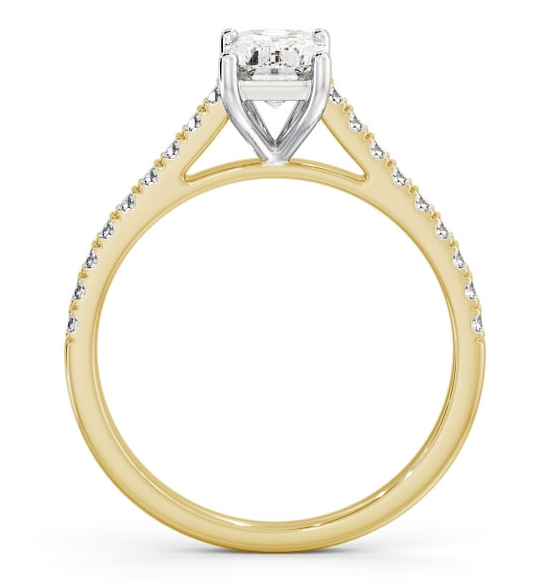 Emerald Diamond 4 Prong Engagement Ring 18K Yellow and White Gold Solitaire ENEM28_YWG_THUMB1 