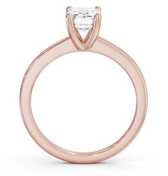 Emerald Diamond Classic 4 Prong Engagement Ring 9K Rose Gold Solitaire ENEM29_RG_THUMB1