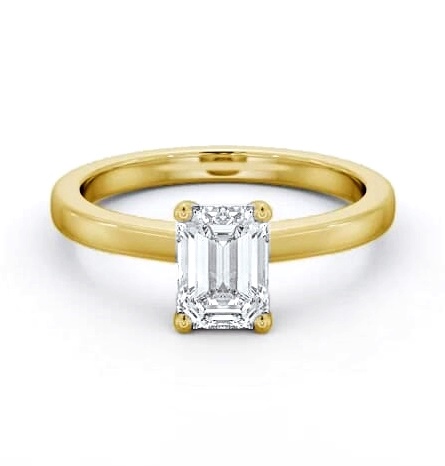 Emerald Diamond Classic 4 Prong Ring 9K Yellow Gold Solitaire ENEM29_YG_THUMB2 