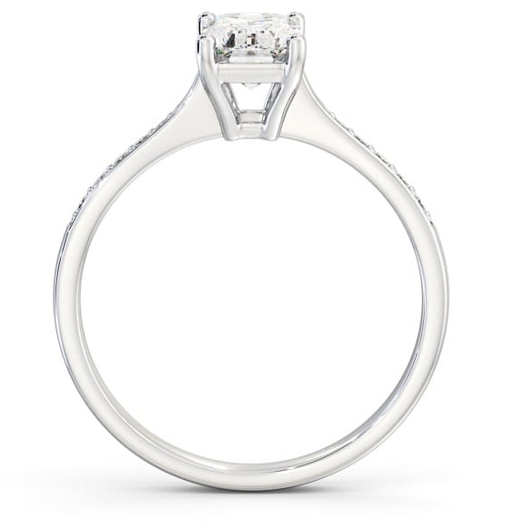 Emerald Diamond Tapered Band Engagement Ring Palladium Solitaire ENEM29S_WG_THUMB1 