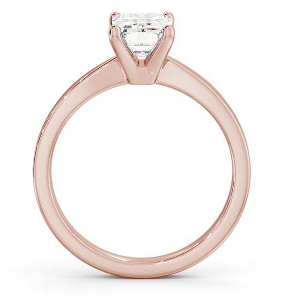 Emerald Diamond Classic 4 Prong Engagement Ring 18K Rose Gold Solitaire ENEM30_RG_THUMB1