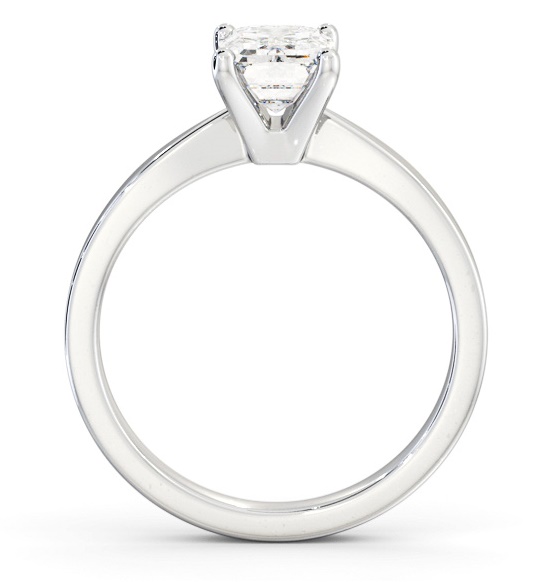 Emerald Diamond Classic 4 Prong Engagement Ring 18K White Gold Solitaire ENEM30_WG_THUMB1