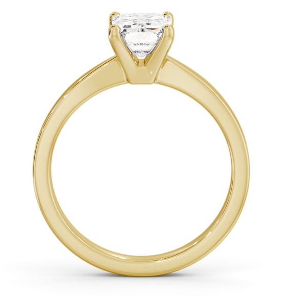 Emerald Diamond Classic 4 Prong Engagement Ring 18K Yellow Gold Solitaire ENEM30_YG_THUMB1