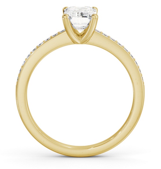 Emerald Diamond 4 Prong Engagement Ring 9K Yellow Gold Solitaire ENEM30S_YG_THUMB1 