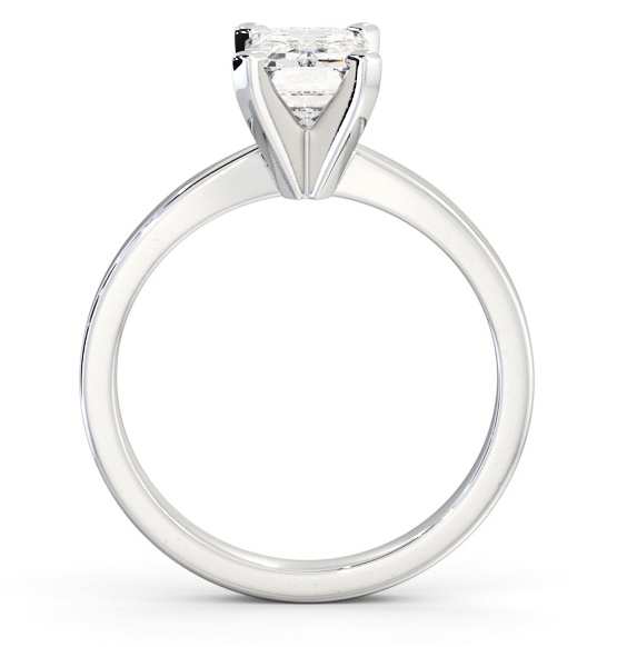 Emerald Diamond Square Prongs Engagement Ring 18K White Gold Solitaire ENEM31_WG_THUMB1
