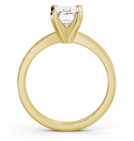 Emerald Diamond Square Prongs Engagement Ring 18K Yellow Gold Solitaire ENEM31_YG_THUMB1