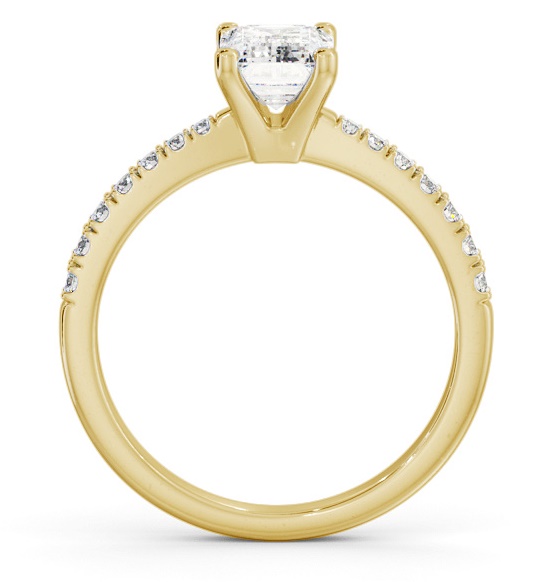 Emerald Diamond 4 Prong Engagement Ring 18K Yellow Gold Solitaire ENEM31S_YG_THUMB1 