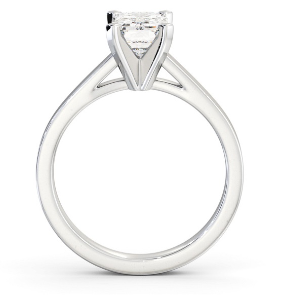 Emerald Diamond Square Prongs Engagement Ring 18K White Gold Solitaire ENEM32_WG_THUMB1 