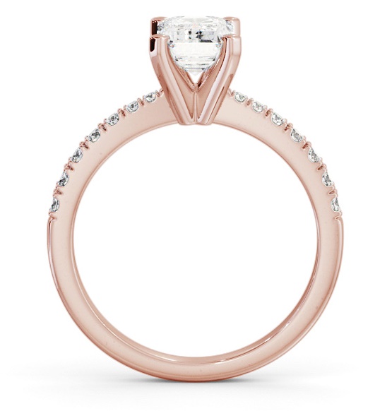 Emerald Diamond 4 Prong Engagement Ring 18K Rose Gold Solitaire ENEM32S_RG_THUMB1 