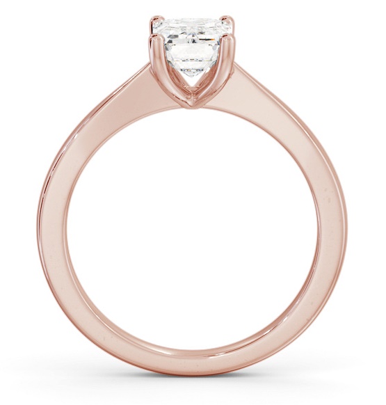 Emerald Diamond Low Setting Engagement Ring 9K Rose Gold Solitaire ENEM33_RG_THUMB1 