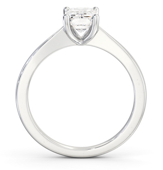 Emerald Diamond Low Setting Engagement Ring Platinum Solitaire ENEM33_WG_THUMB1 