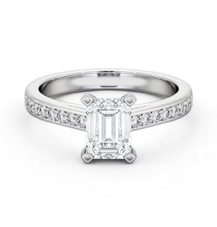 Emerald Diamond 4 Prong Engagement Ring Palladium Solitaire ENEM33S_WG_THUMB2 