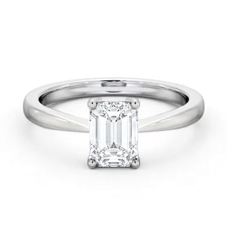 Emerald Diamond Box Style Setting Ring 18K White Gold Solitaire ENEM34_WG_THUMB2 