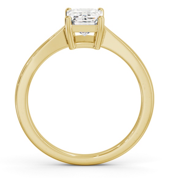 Emerald Diamond Box Style Setting Ring 18K Yellow Gold Solitaire ENEM34_YG_THUMB1 