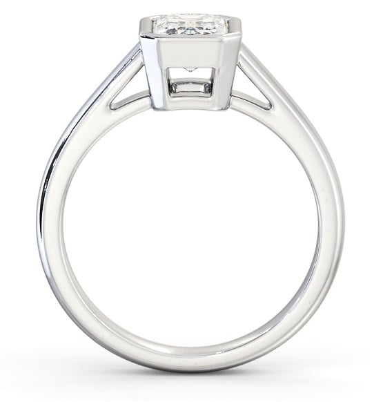 Emerald Diamond Bezel Setting Engagement Ring Platinum Solitaire ENEM35_WG_THUMB1