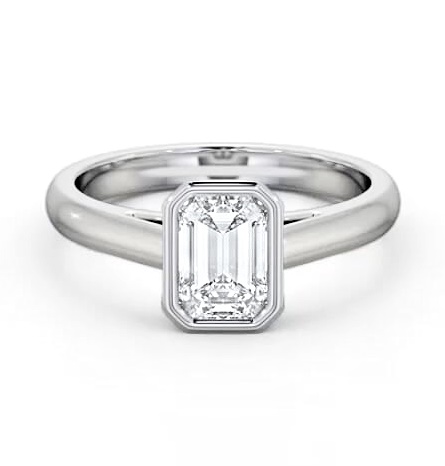 Emerald Diamond Bezel Setting Engagement Ring Palladium Solitaire ENEM35_WG_THUMB2 