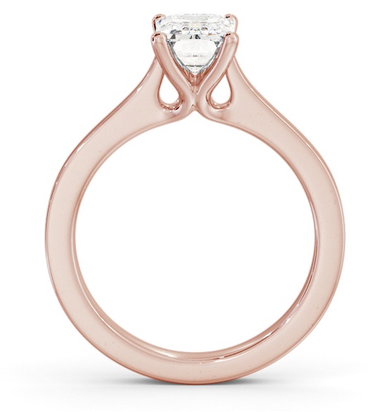 Emerald Diamond Elevated Setting Engagement Ring 18K Rose Gold Solitaire ENEM37_RG_THUMB1