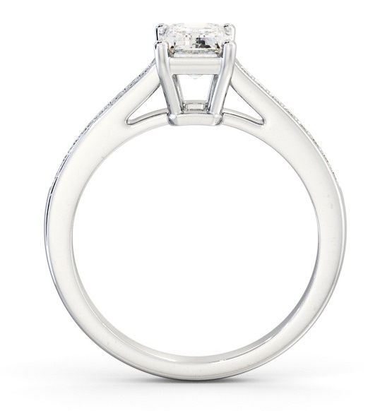 Emerald Diamond Box Style Setting Ring 18K White Gold Solitaire ENEM37S_WG_THUMB1 