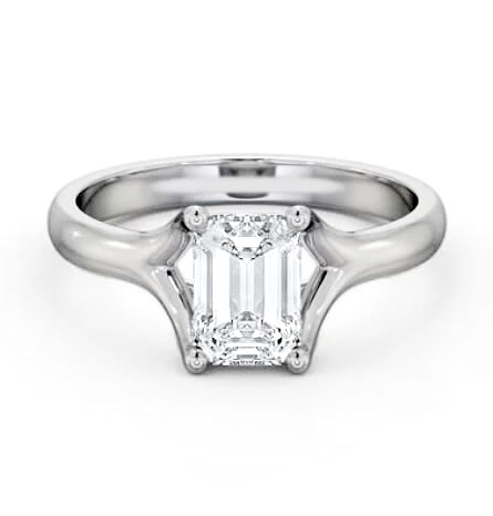 Emerald Diamond Split Trellis Design Ring Palladium Solitaire ENEM38_WG_THUMB2 