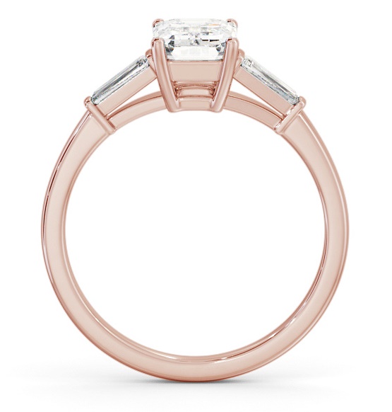 Emerald Ring 18K Rose Gold Solitaire with Tapered Baguette Side Stones ENEM39S_RG_THUMB1 