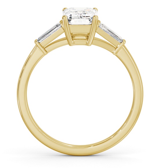 Emerald Ring 18K Yellow Gold Solitaire Tapered Baguette Side Stones ENEM39S_YG_THUMB1 