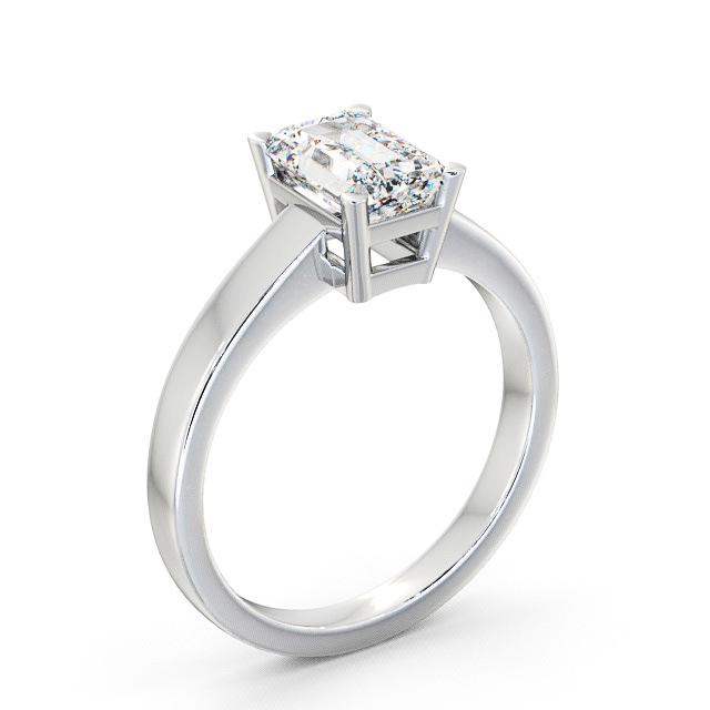 Emerald Diamond Engagement Ring Palladium Solitaire - Kamya ENEM3_WG_HAND