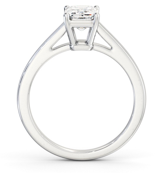 Emerald Diamond Box Style Setting Ring 18K White Gold Solitaire ENEM40_WG_THUMB1 