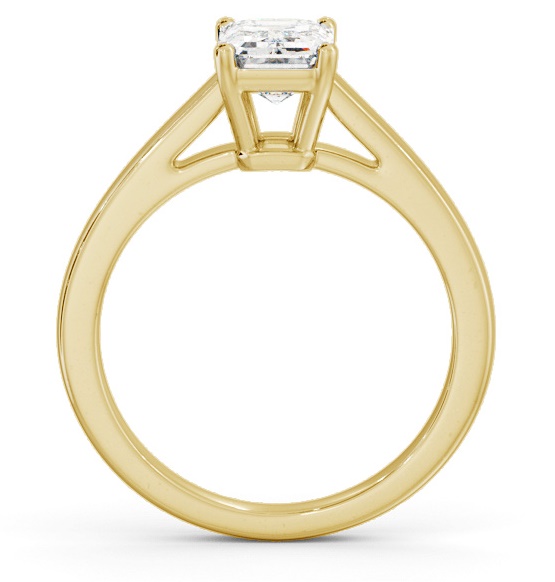 Emerald Diamond Box Style Setting Ring 18K Yellow Gold Solitaire ENEM40_YG_THUMB1 