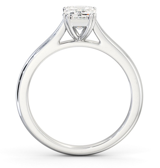 Emerald Diamond 8 Prong Engagement Ring 18K White Gold Solitaire ENEM41_WG_THUMB1 