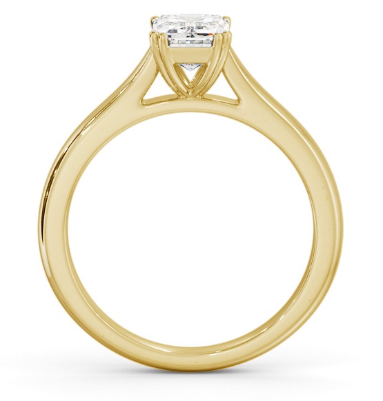 Emerald Diamond 8 Prong Engagement Ring 18K Yellow Gold Solitaire ENEM41_YG_THUMB1 