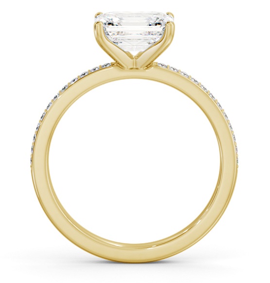 Emerald Diamond East To West Engagement Ring 18K Yellow Gold Solitaire ENEM42S_YG_THUMB1 