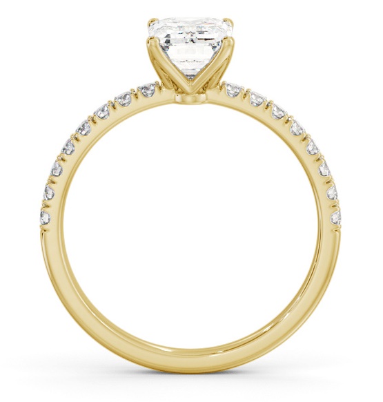 Emerald Diamond 4 Prong Engagement Ring 18K Yellow Gold Solitaire ENEM43S_YG_THUMB1 