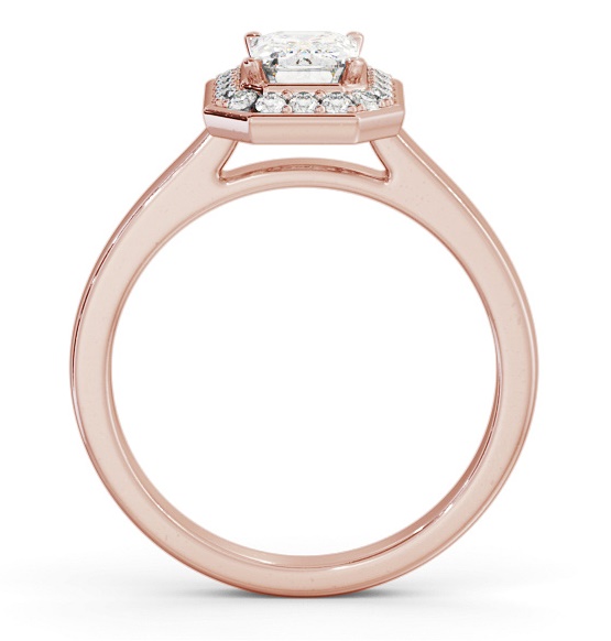 Halo Emerald Diamond Engagement Ring 18K Rose Gold ENEM45_RG_THUMB1 